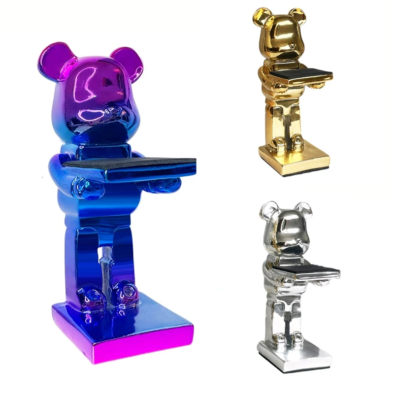 

Cartoon bear watch storage rack, electroplating bear statue decoration, suitable for mechanical watch smart watch display rack.