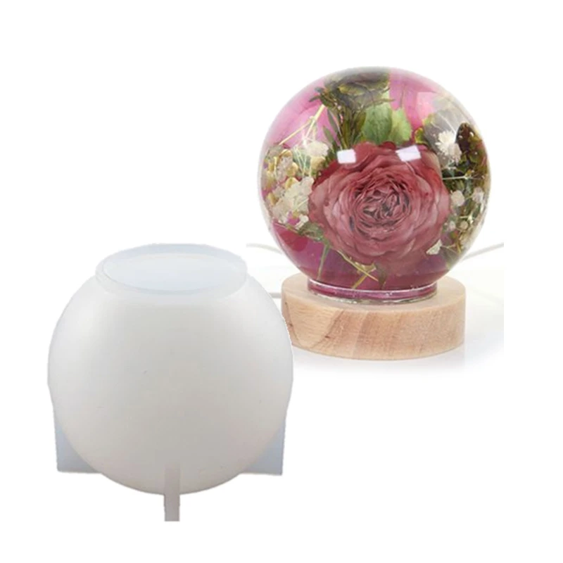 

Silicone Crystal Ball Mold Round Ball Mould DIY Crafts Ornaments Decor for Epoxy Resin Jewelry Making Tools Soap Candle