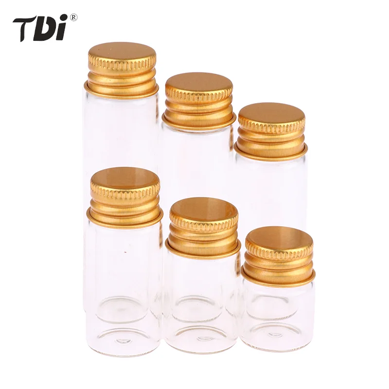 

10 шт. 5/7/10/14/18/20 мл стеклянная бутылка с алюминиевой крышкой маленькая стеклянная банка Герметичная Бутылка бутылка для желаний Сувенирный к...