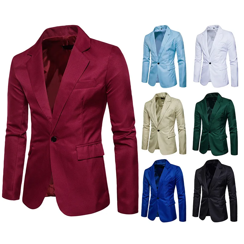

2023 New Suit Men's Slim Fit Solid Casual Suit with 8 Colors Available Men Blazer Slim Fit