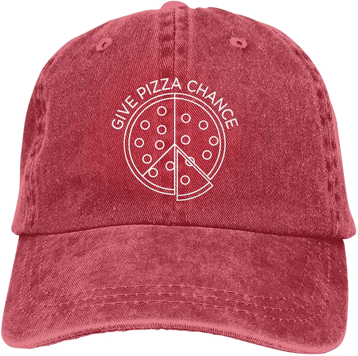 

Give Pizza A Chance Slogan Cowboy Hats Unisex Adjustable Baseball Caps Black