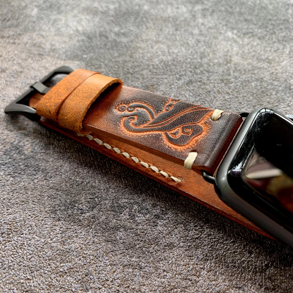 Ремешок из натуральной кожи для Apple Watch 38 мм 40 41 42 44 45