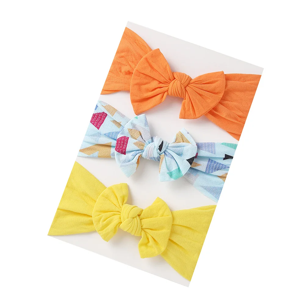 

3 PCS Set for New Bow Baby Hair Band Girls Washing Headband Children's Elastic Hair Band Parent-child Hair Accessories