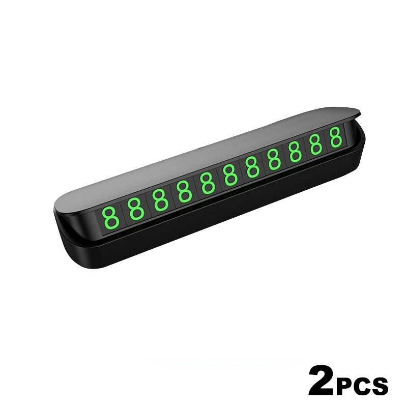 

2 шт. автомобильный временный парковочный номерной знак, светящийся с 4 комплектами номера, временный знак остановки, номерной знак телефона, скрытый переключатель