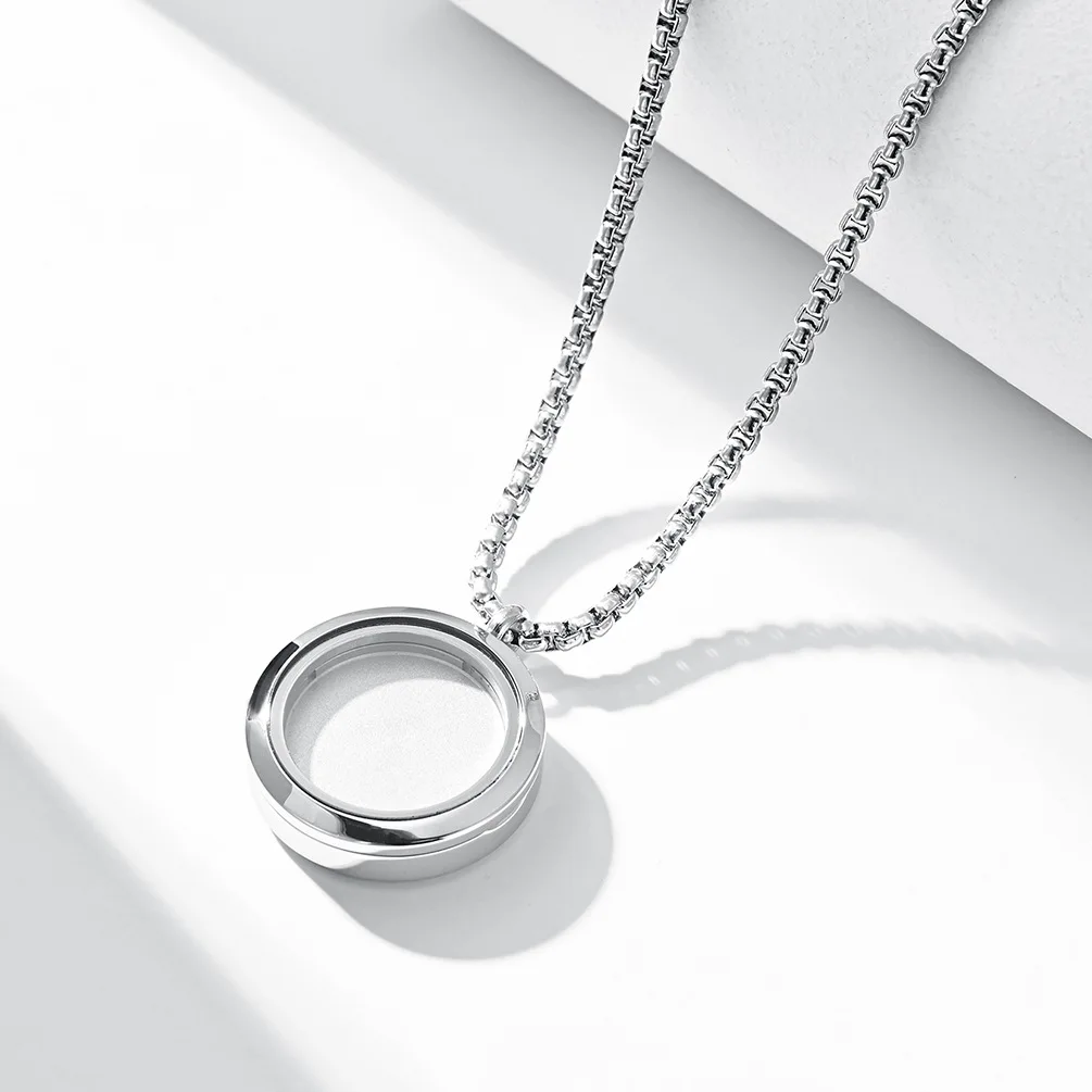 

Stainless Steel Pocket Watch Pendant European and American Titanium Urn Commemorative Necklace