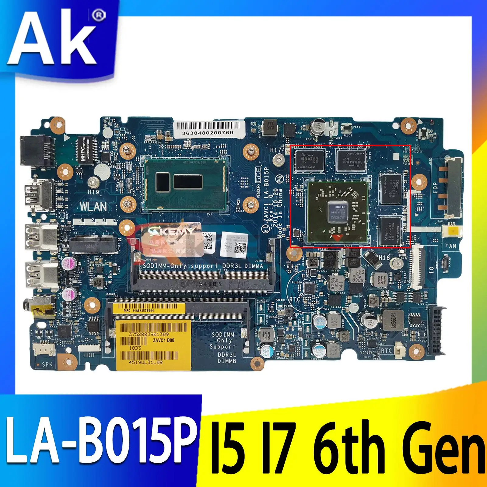 

For DELL Inspiron 14 5448 15 5548 motherboard，ZAVC1 LA-B015P CN-0VW3X0 mainboard Wth i5-5200U i7-5500U R7 M270 4GB Test OK