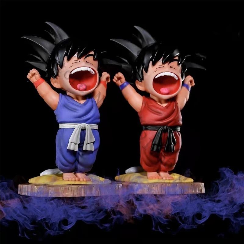 

Cute Dragon Ball Action Figures Good Morning Greetings Goku Blue Red Kit Yawn Doll for Anime Club Nursery Kids Room Decoration