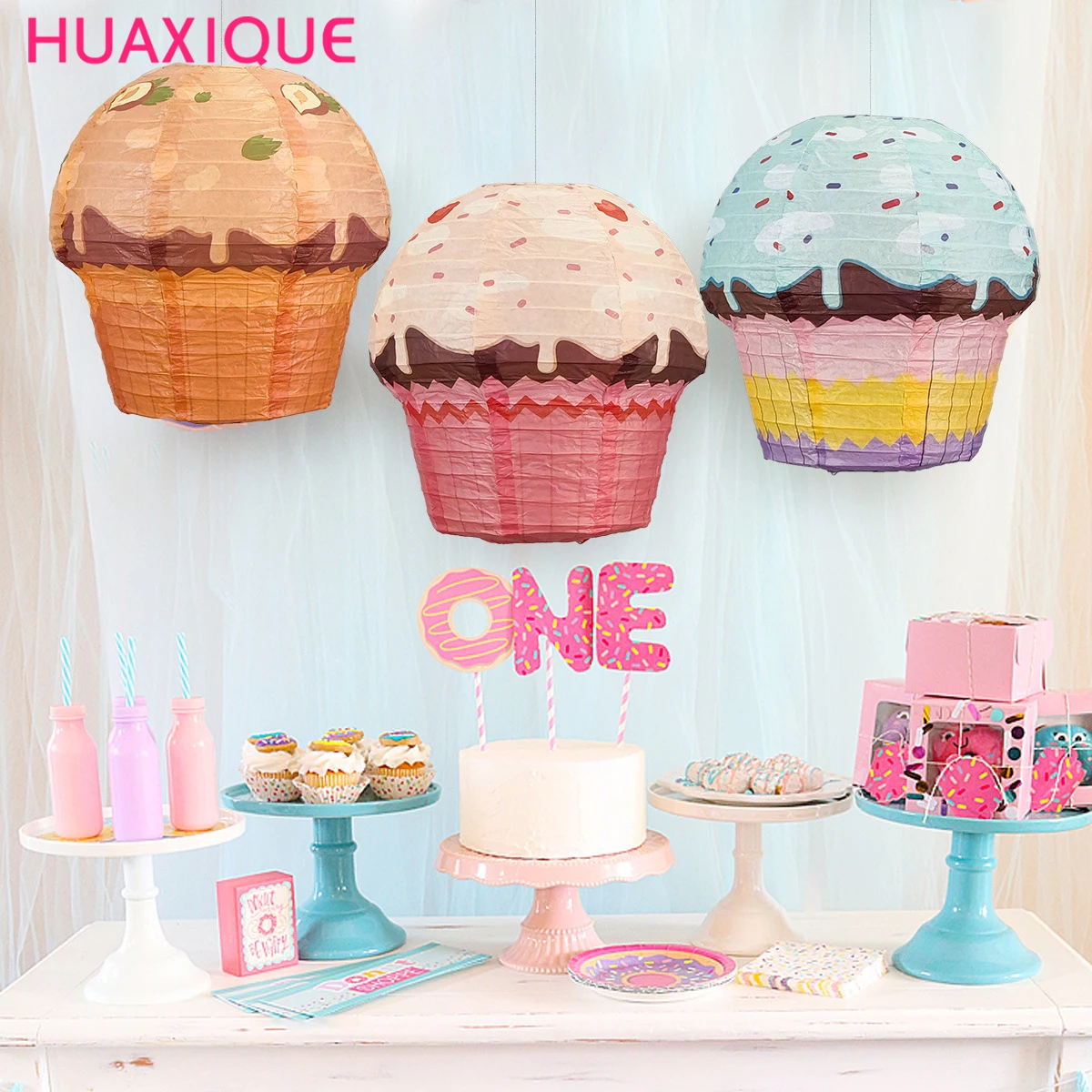 

Cute Carrot Cake paper round Lanterns birthday party Hanging lanterns baby shower wedding decoration supplies