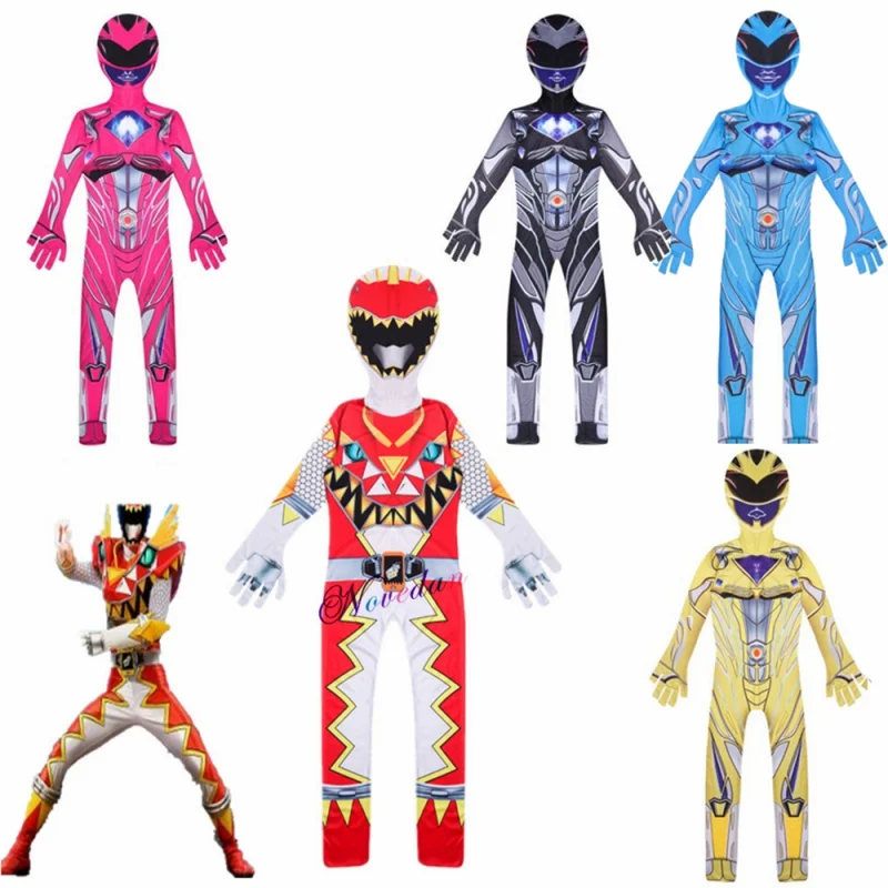 

Power Mecha Five Beast Super Action Figures Rangers Battle Neuro Mystic Force Cosplay Jumpsuits Suit Halloween Costumes For Kids