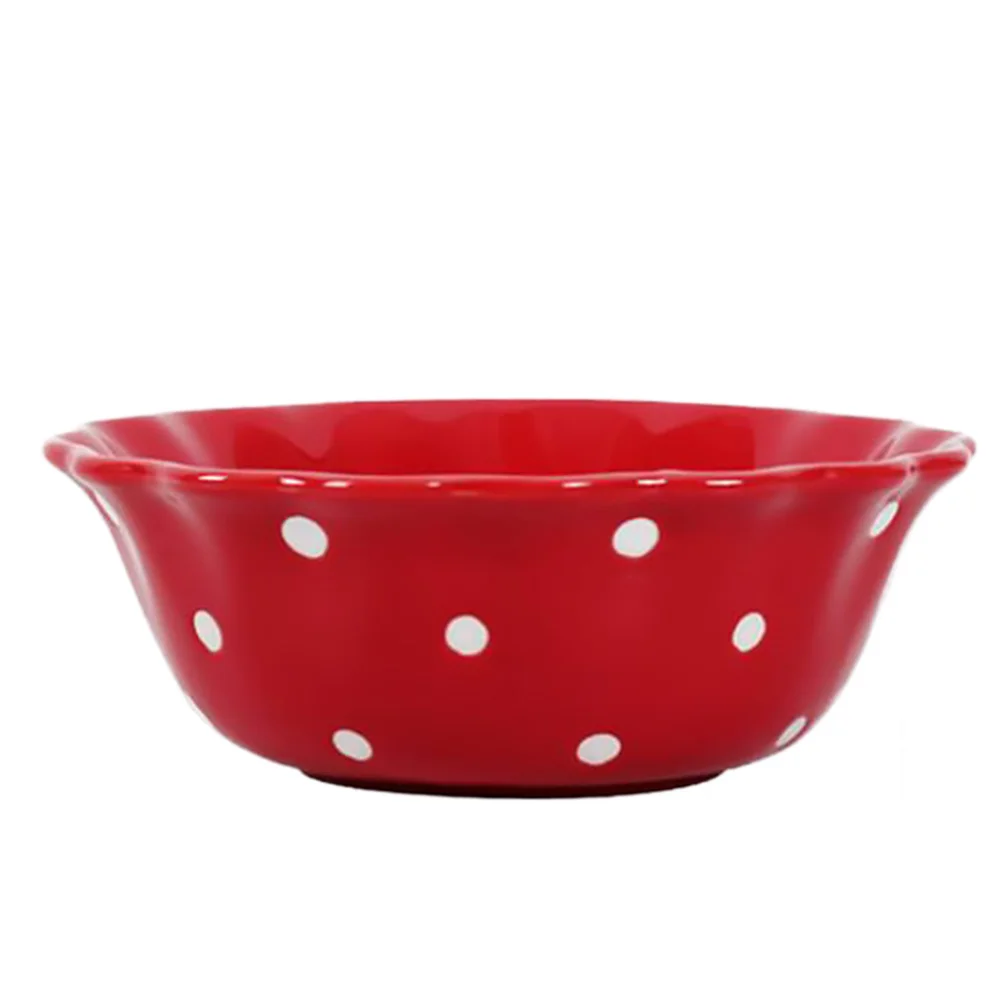 

Bowl Bowls Ceramic Salad Rice Soup Snack Food Appetizer Dish Fruit Large Porcelain Serving Plates Cereal Microwave Dessert Red