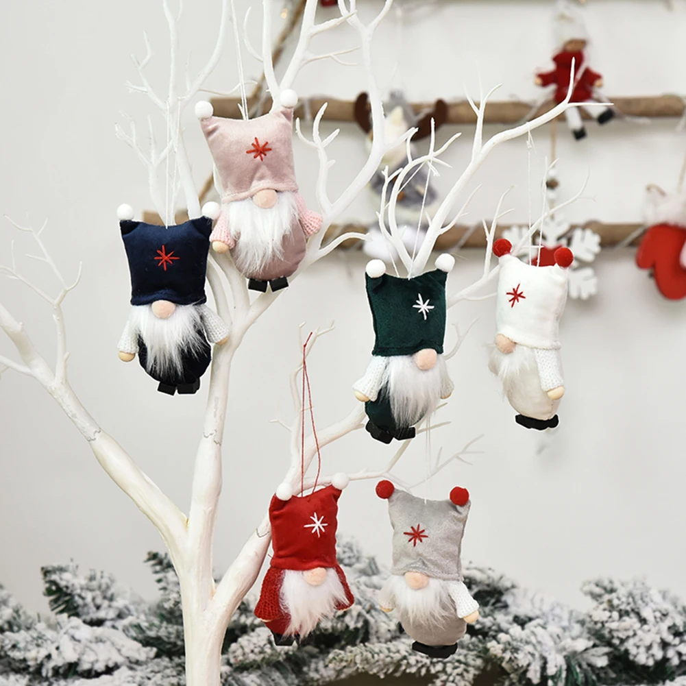 

2020 Christmas Cute Santa Claus Faceless Man Doll Snowman Ornament Window Decor Christmas Tree Pendant Decorations for Home