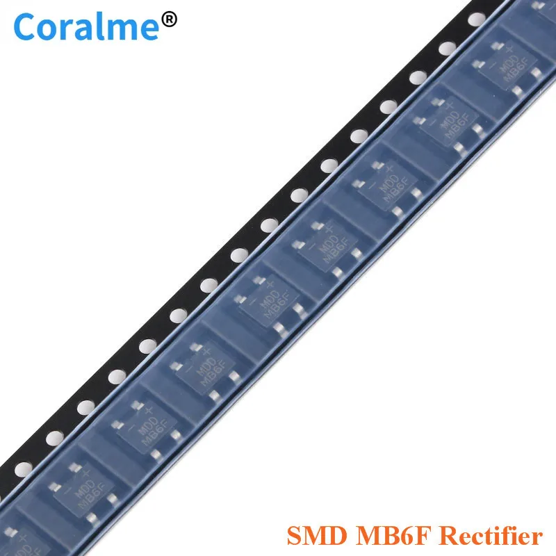 

100pcs Original MDD MB6F 0.5/0.8A 600V Bridge Rectifier Single-Phase Glass Passivation Rectifier Bridge