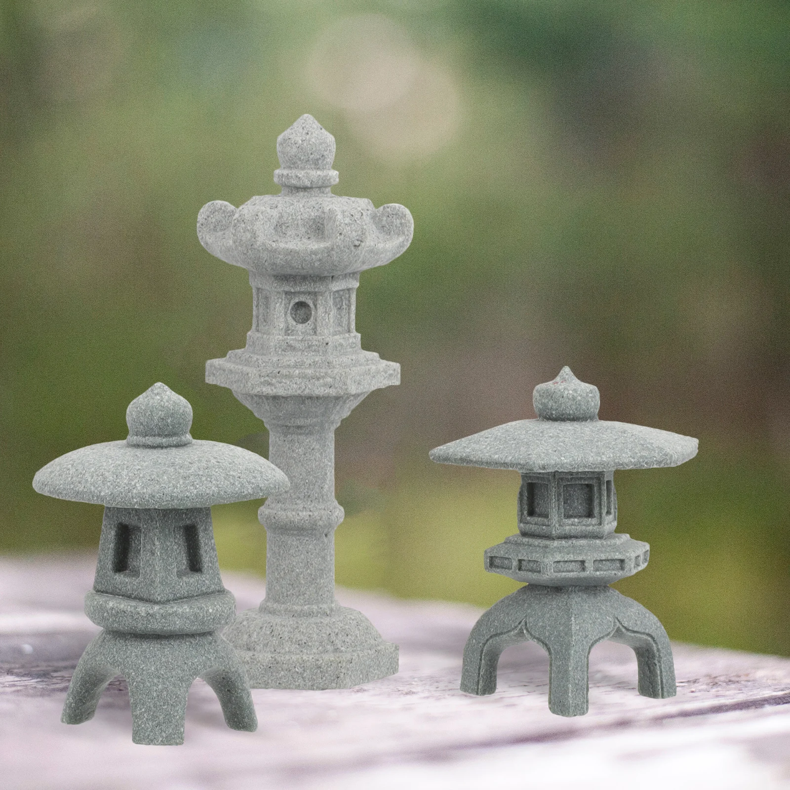 

Micro Landscape Ornament Miniature Scene Pagoda Garden Ornaments Scenery Lantern Pavilion Bonsai Adorn House Accessory