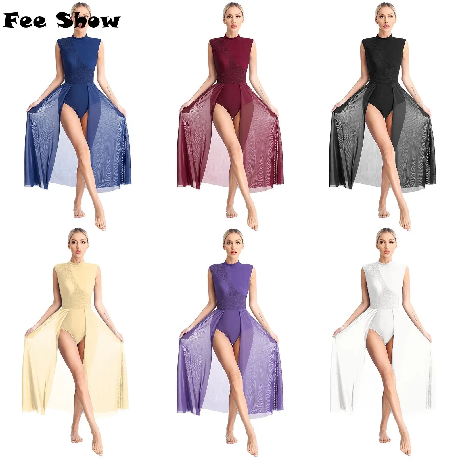 Женское цветочное кружевное лоскутное Lyrical танцевальное платье с ложным