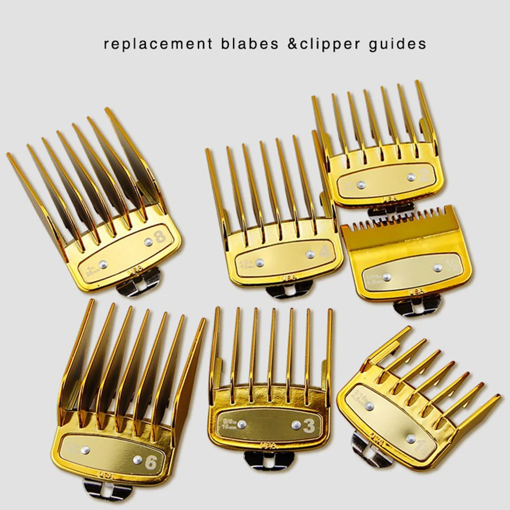 

8pcs/set Pet Clipper Comb Universal Pet Grooming Shaver Location Head Beauty Salon Supplies,Gold
