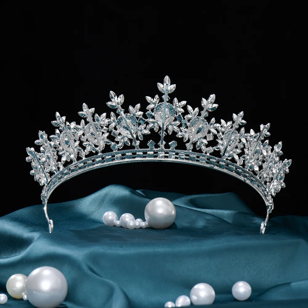 New Bling Wedding Crown Diadem Tiara With Zirconia Crystal Elegant Woman Tiaras and Crowns For Pageant Party