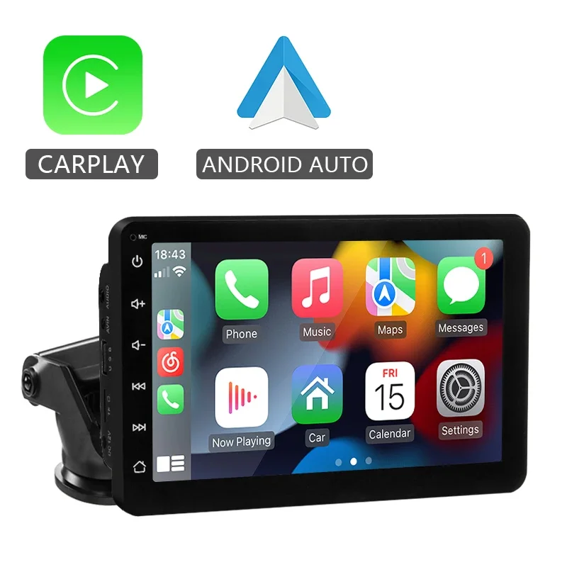 

Автомагнитола Carplay Android, Автомобильный мультимедийный видеоплеер с 7-дюймовым IPS сенсорным экраном, вход AUX, Bluetooth MirrorLink, универсальная Автомагнитола
