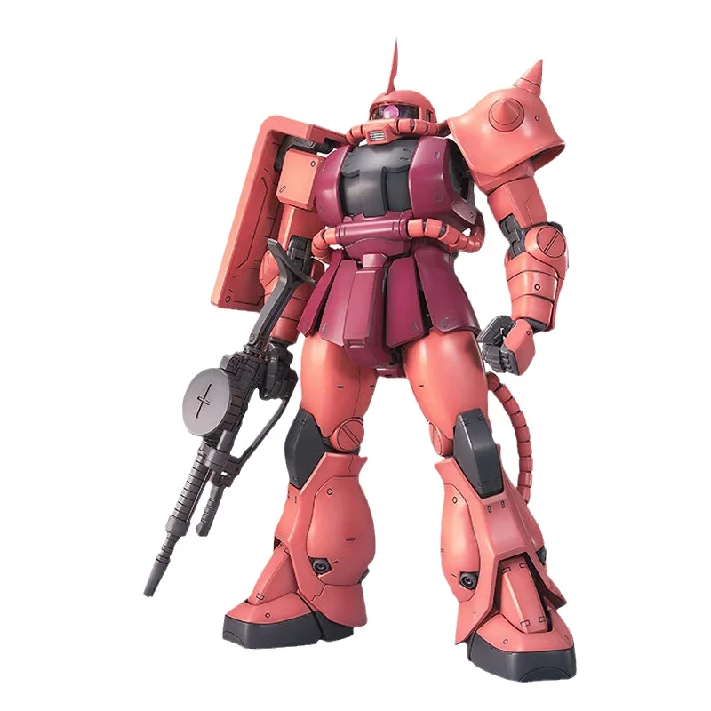 Фото Bandai оригинальная аниме-модель GUNDAM MG 1/100 MS-06S CHAR S ZAKU Ver 2,0, экшн-фигурка в сборе, модель игрушки, подарки для детей №3