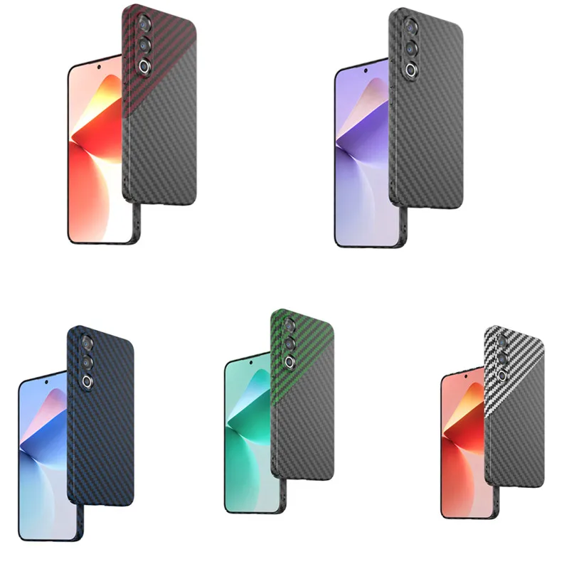 Ультратонкий защитный чехол для Meizu 21 из углеродного волокна с рисунком и защитой