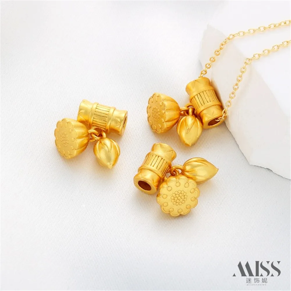 18-каратное позолоченное матовое золото два мира Лотос Понг сердце лотоса бочонок