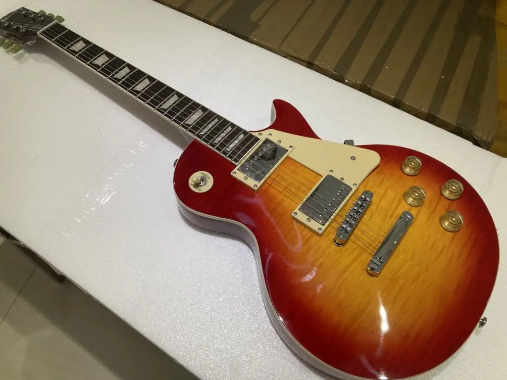 

Send in 3 days Flame Maple Top G Les Standard Brown LP Paul Electric Guitar