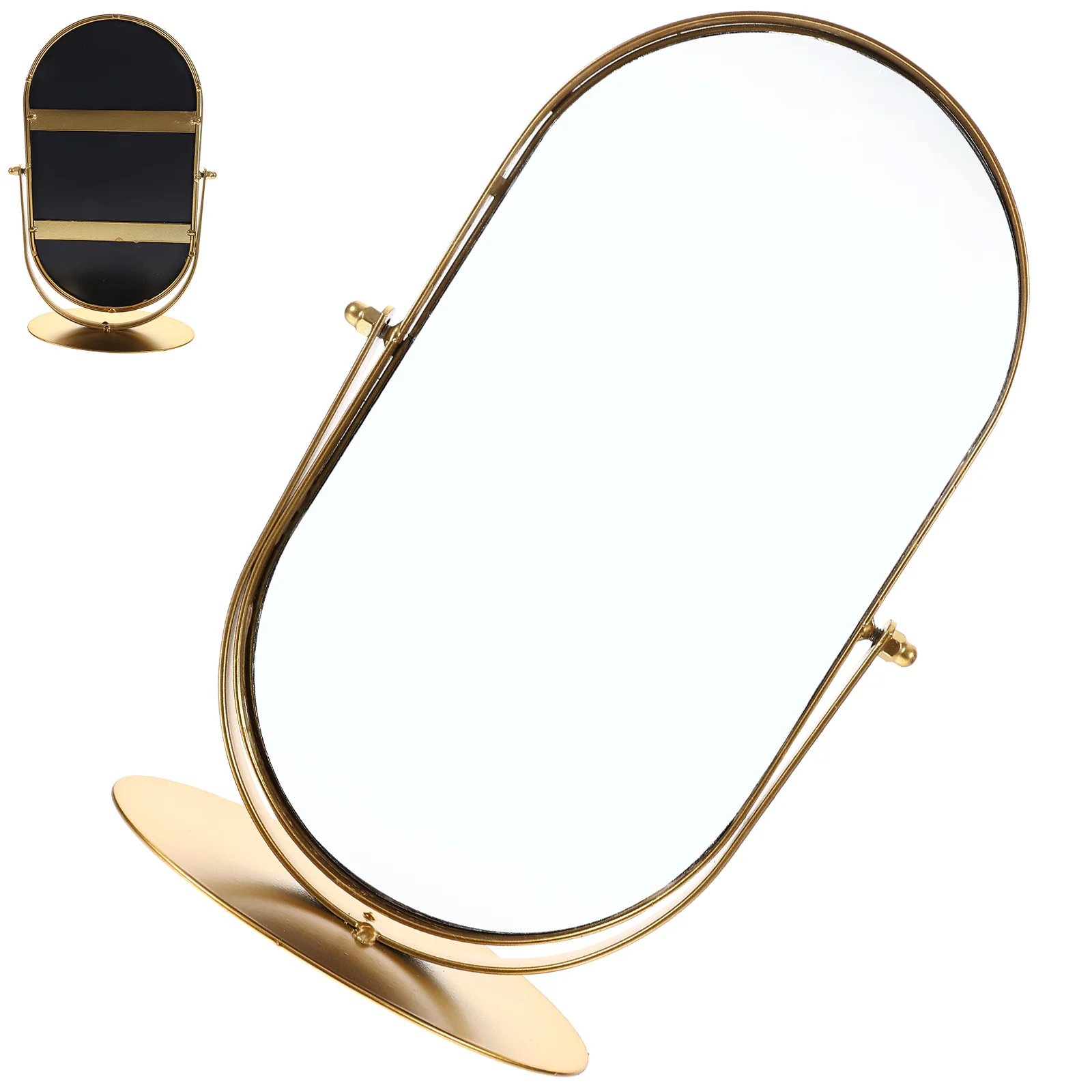 Зеркало односторонний металлический круглый туалетный столик в стиле ретро