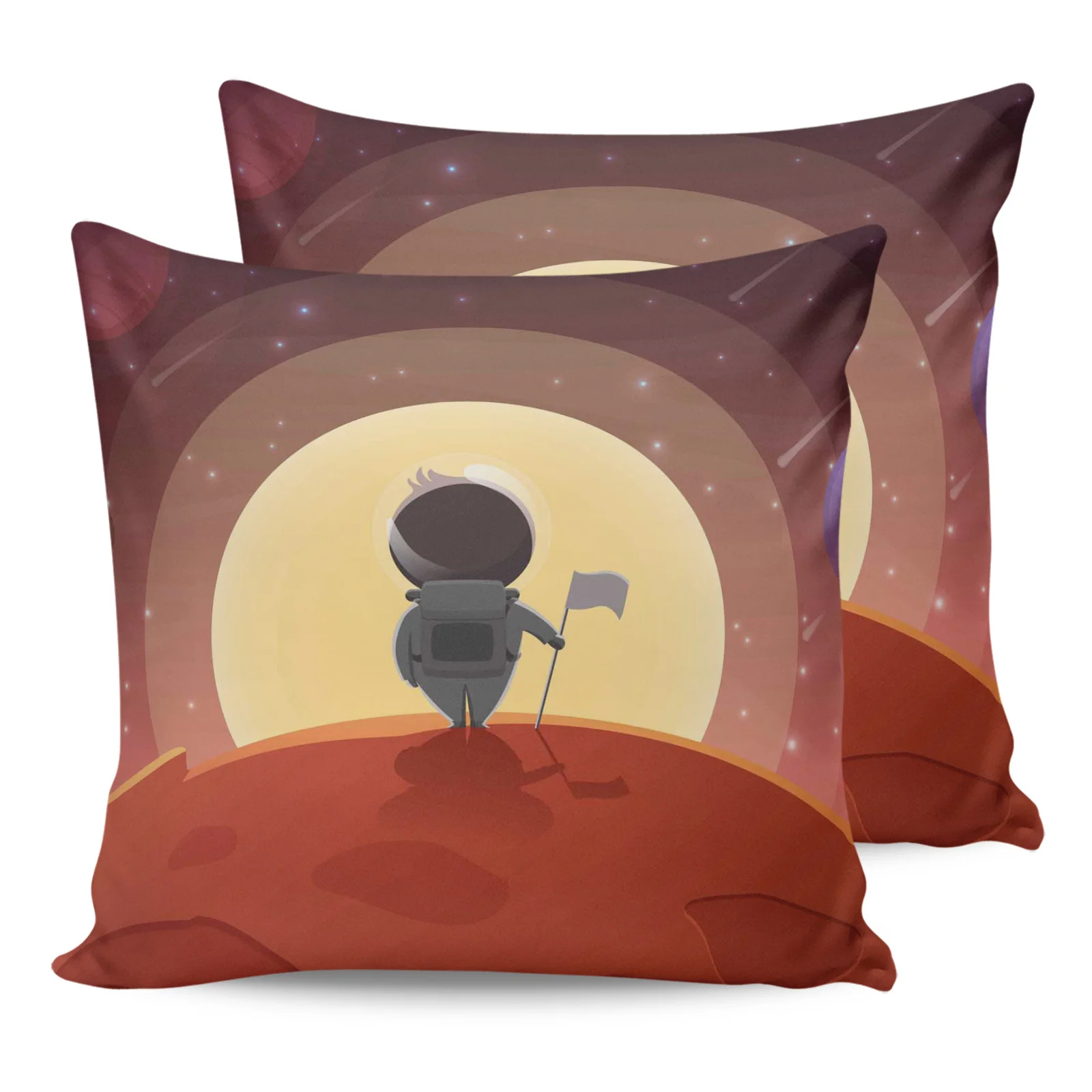 

Астронавт солнце Вселенная Подушка Чехол домашний диван Декор Подушка Чехол для гостиной Печать комплект из двух предметов декоративные п...