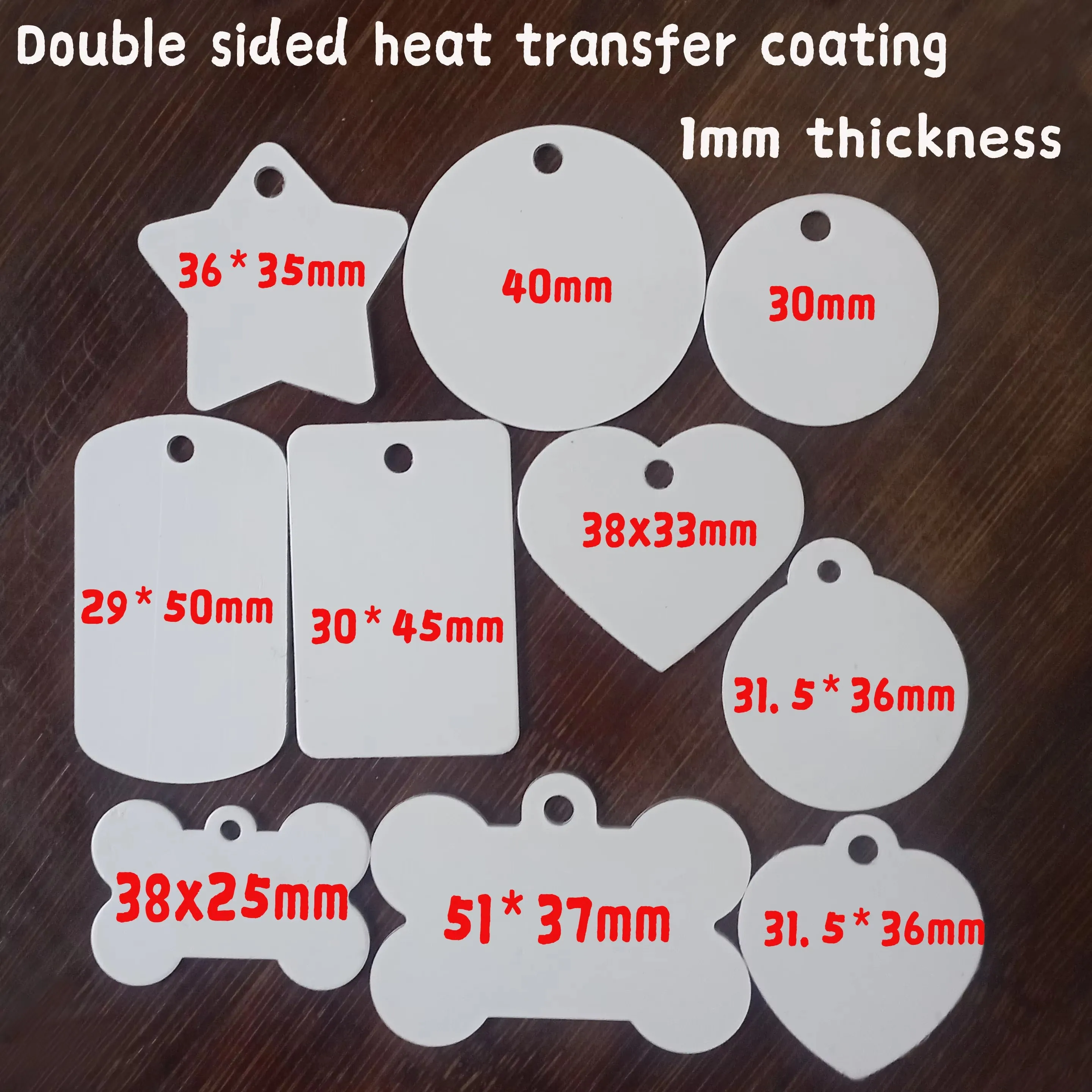 20 шт./лот термотрансферная двухсторонняя печать собачьего бренда алюминиевый