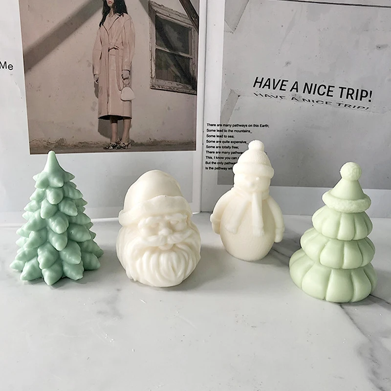 

Christmas Scented Silicone Candle Mold DIY Santa Christmas Tree Gypsum Handmade