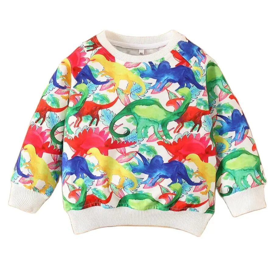 

Осенняя Модная Повседневная Толстовка для маленьких мальчиков от 2 до 6 лет, топы, пуловер с длинным рукавом и мультипликационным принтом ди...