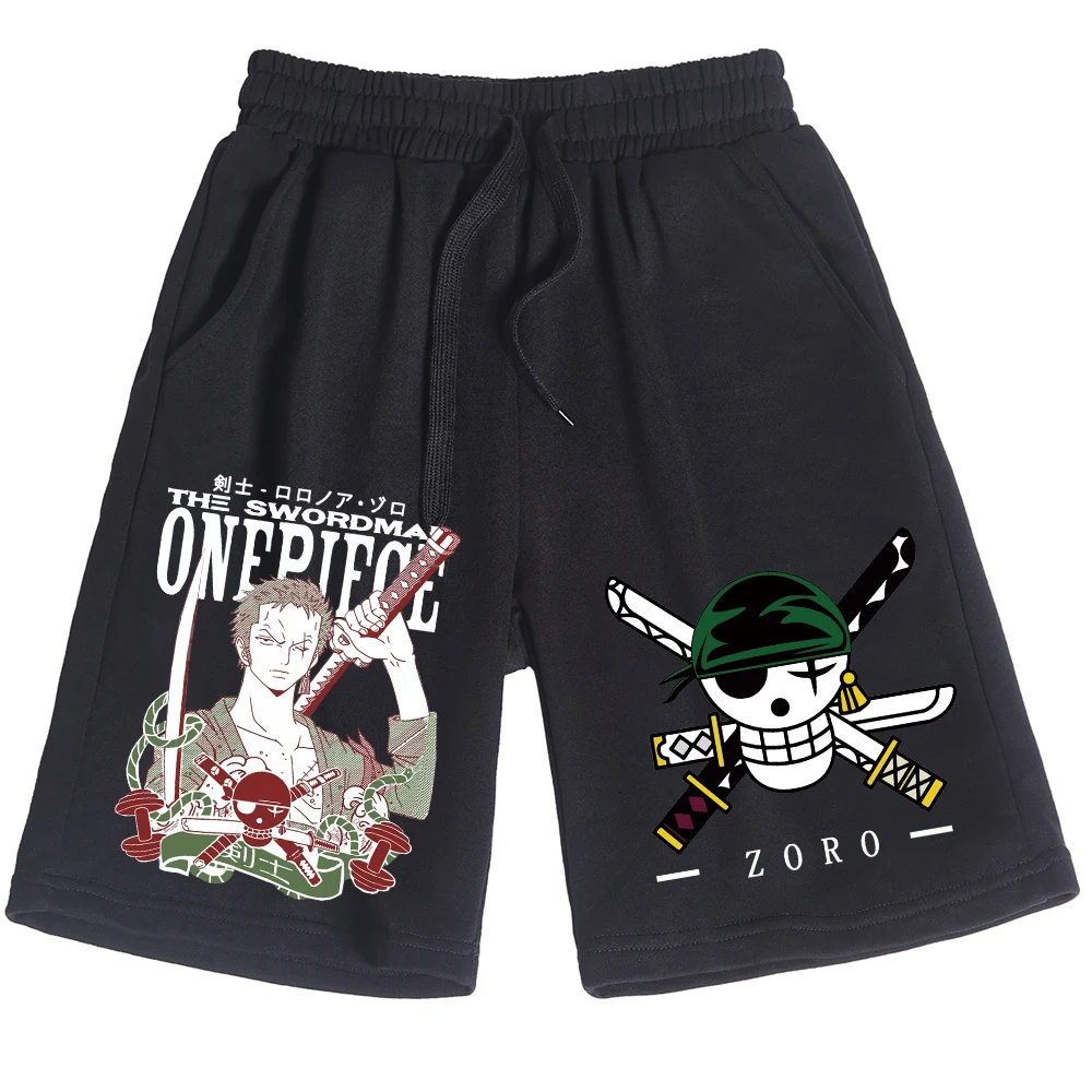 

Anime One Piece Print Shorts Man Woman Casual Loose Beach Cotton Short Pants