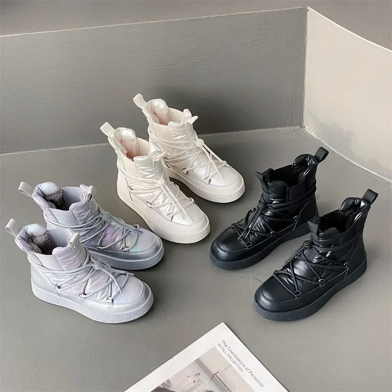 Зимние Модные тканевые сапоги для снежной погоды с зонтиками новинка 2023 женские