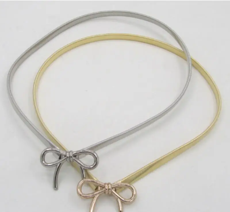 

1Pc Creative Women Beautiful Ladies Elastic Bow Thin Stretch Wrap Buckle Waistband Waist Belt Band Ladies Fashion Belt