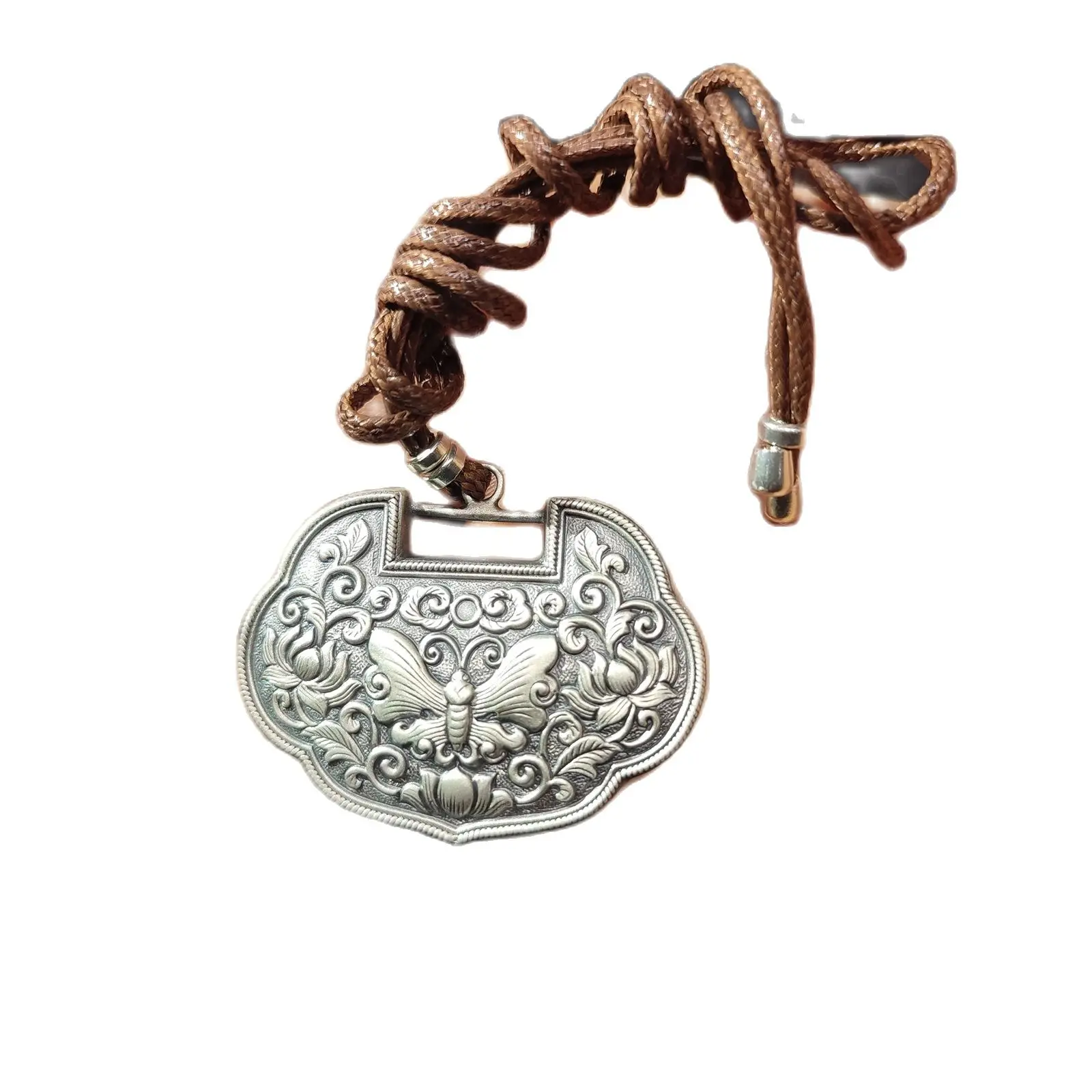 

Blessing Fine Silver Pendant Lucky bat tree peony china Child lock Blessed gift car bag for men women girl kid blessing safety