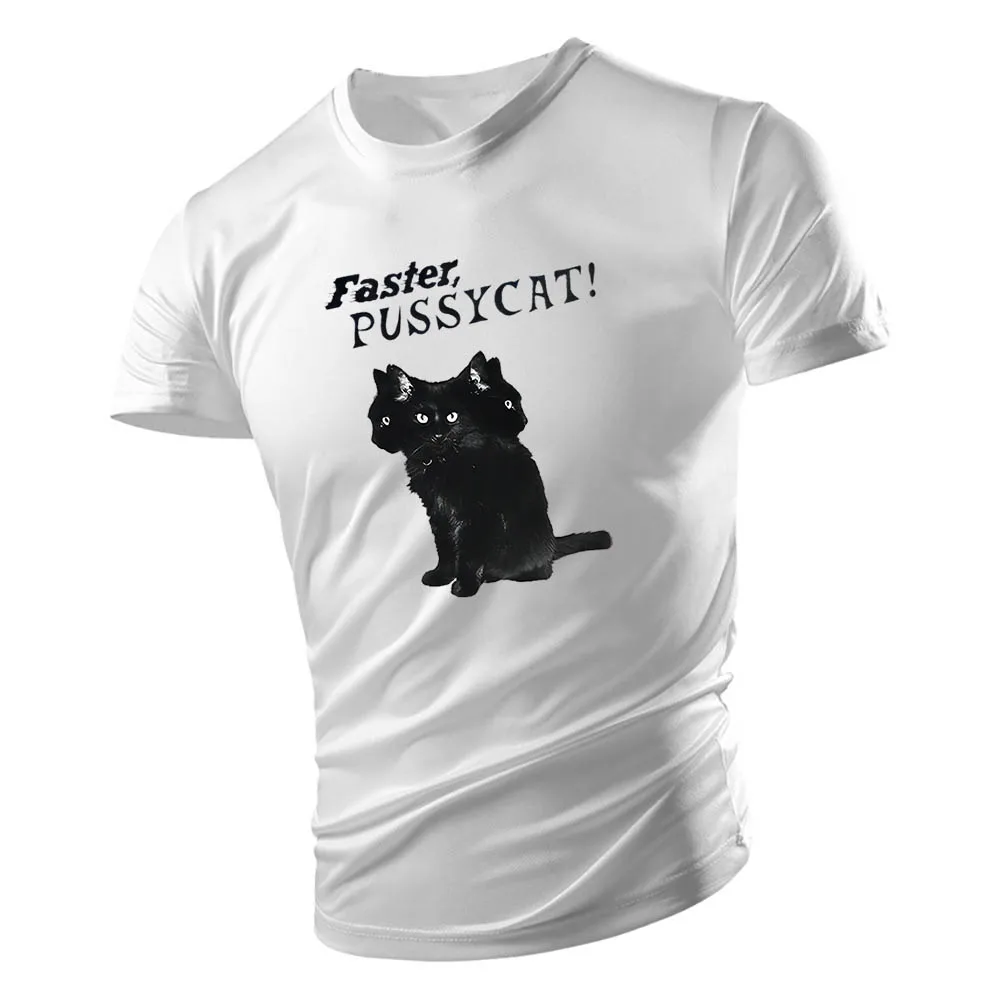 

The New Summer Casual Sport 2d Kitten Print Men'S Everyday O-Collar Short Sleeve T-Shirt Is Comfortable And Breathable