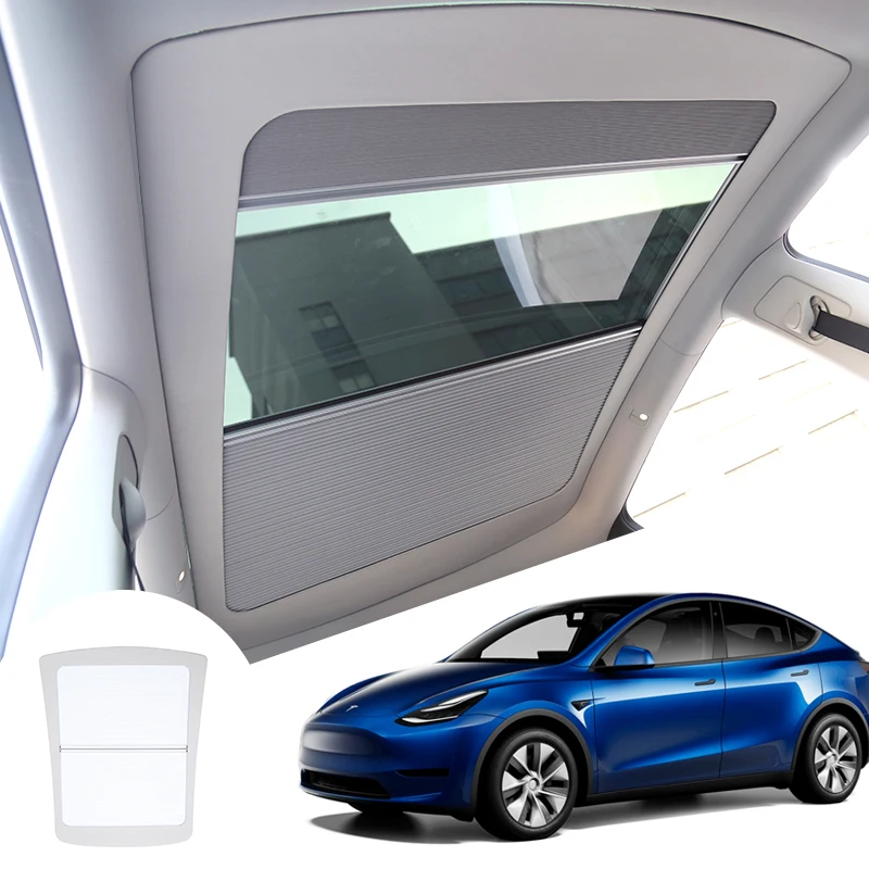 

Economic Car Interior accessories Pleated Retractable Sunroof Shades Car Canopy Sunshades For Model Y 2021 2022 2023
