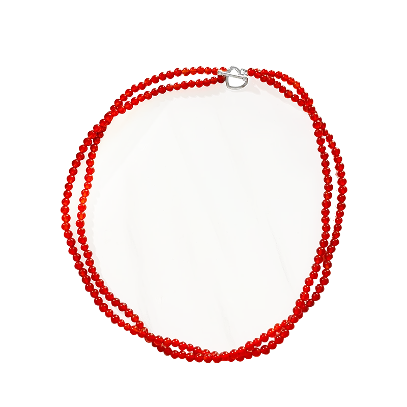 Двухслойное двойное ожерелье Millie из натурального красного агата женское легкое