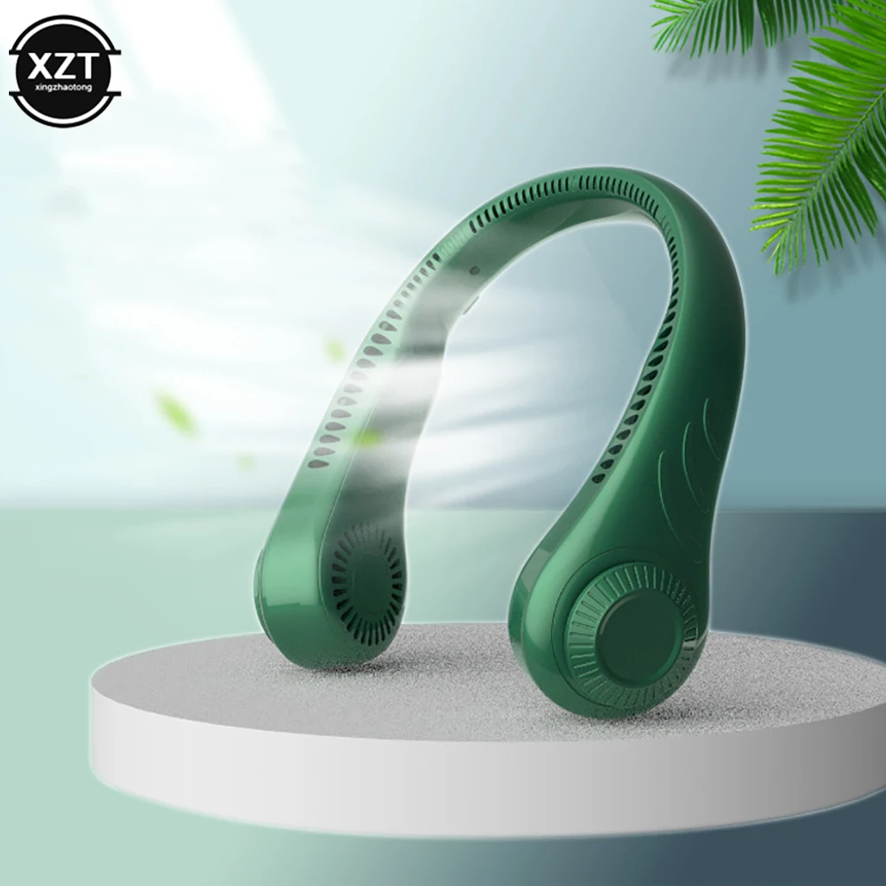 

Portable Hanging Neck Fan Air Cooler USB Leafless 360 Degree Neckband Fan 78 Surround Air Outlets 4000Mah Rechargeable Mini Fan
