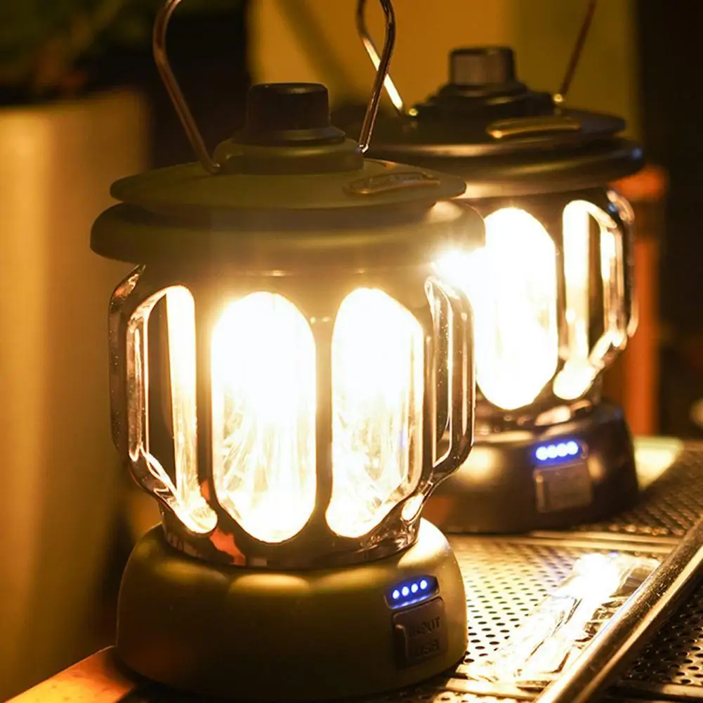 

Portable Led Camping Lamp Lantern Rechargeable Light Hanging Outdoor Flashlight Outdoor Lamp Waterproof Lamp Light N3q0