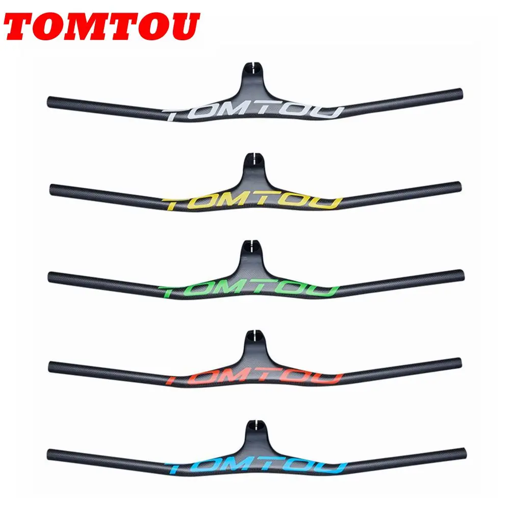 TOMTOU Carbon Bicycle MTB One-shaped Handlebar Riser - 17 Degrees Bike Mountain Integrated Bar 660/680/700/720/740/760/780/800mm