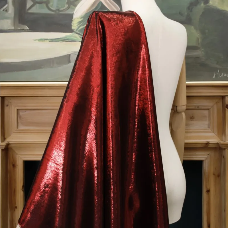 Красная ткань с бронзовым химическим волокном модная платье для рубашки
