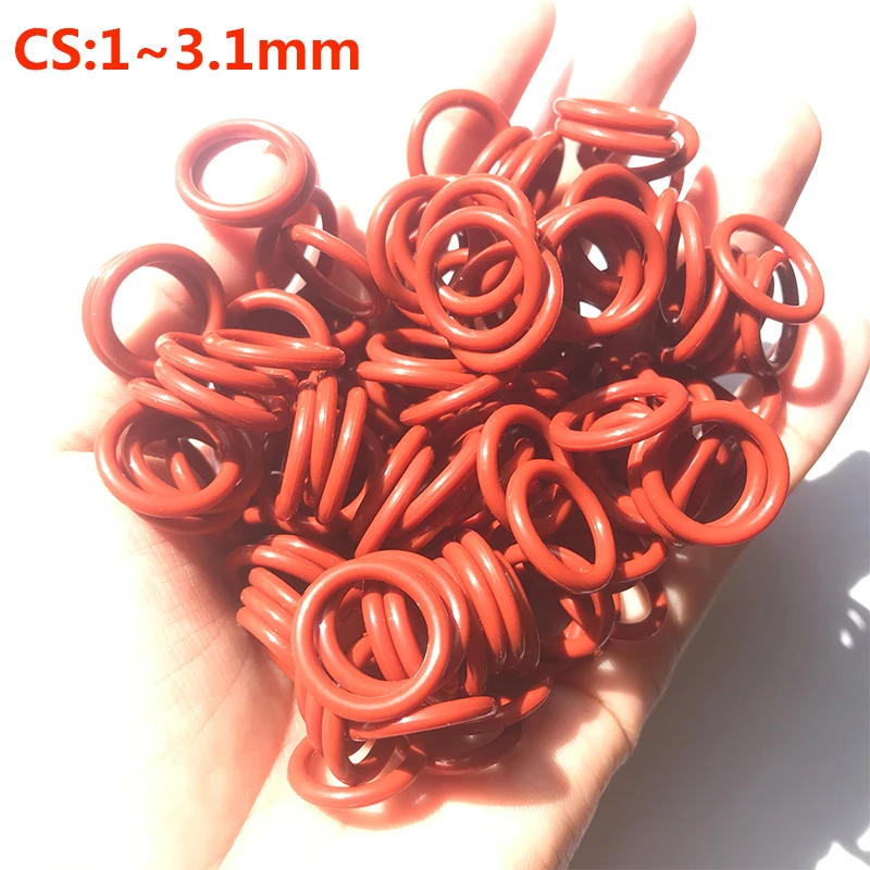 

Красные силиконовые уплотнительные кольца CS 1/1.5/2/2.5/3 мм