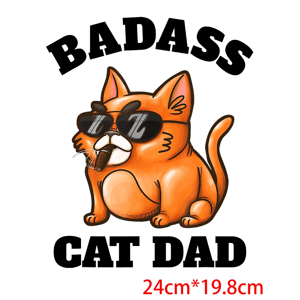 Подарок на день рождения папы забавные нашивки с котом термотрансферные стикеры