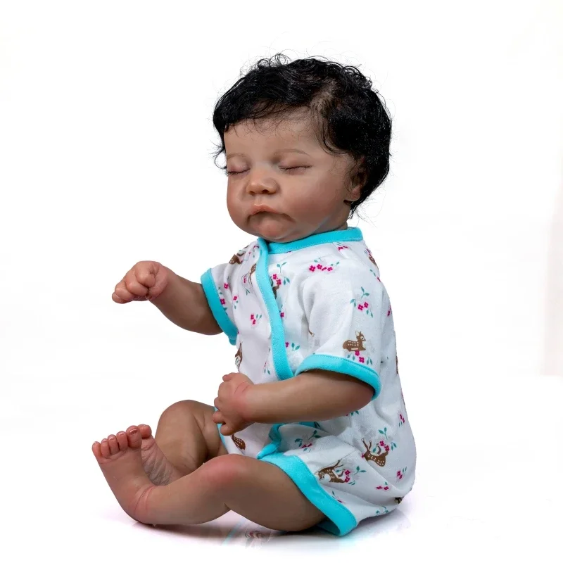 Мягкий тело NPK 50 см гибкий Новорожденный ребенок ручной работы Levi черная кожа