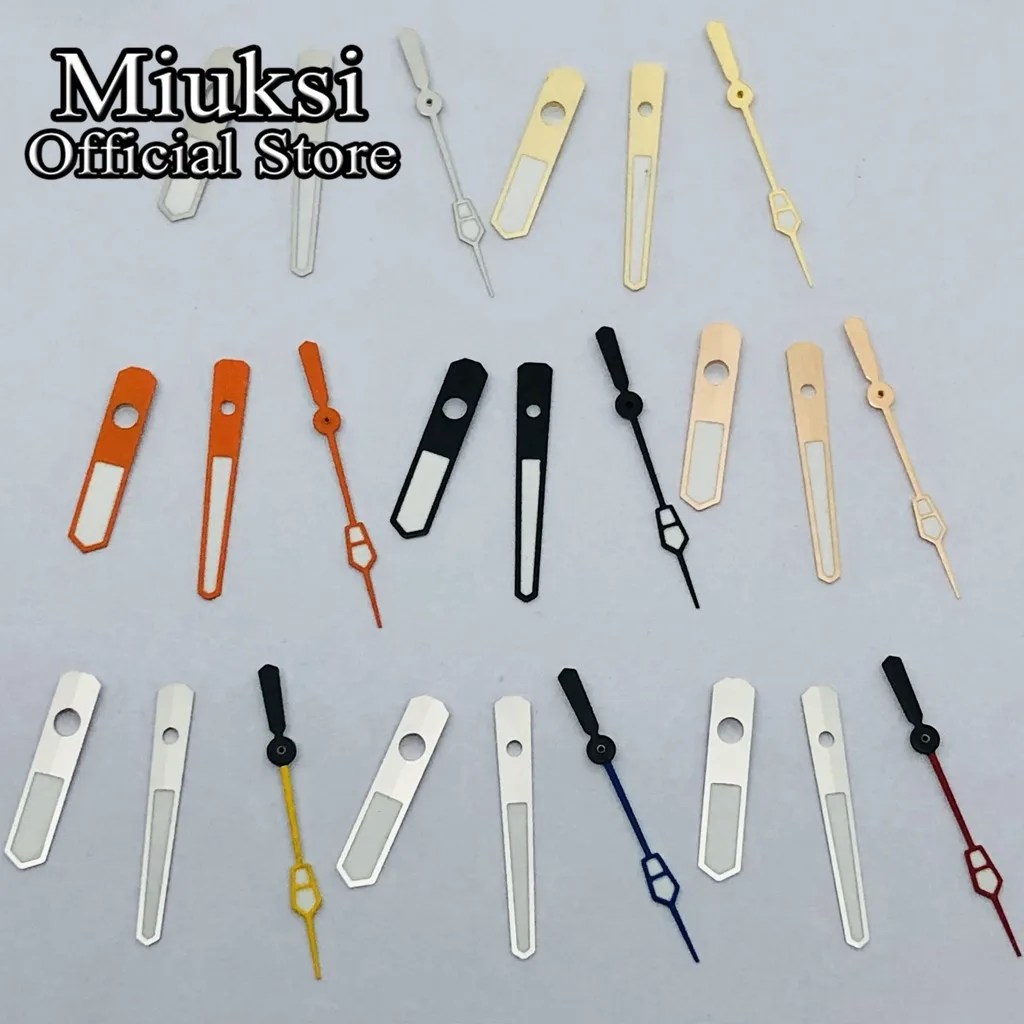 Фото Miuksi серебряные золотые розовые золотые часы руки зеленые светящиеся стрелки подходит для NH35 NH36 механизм №1