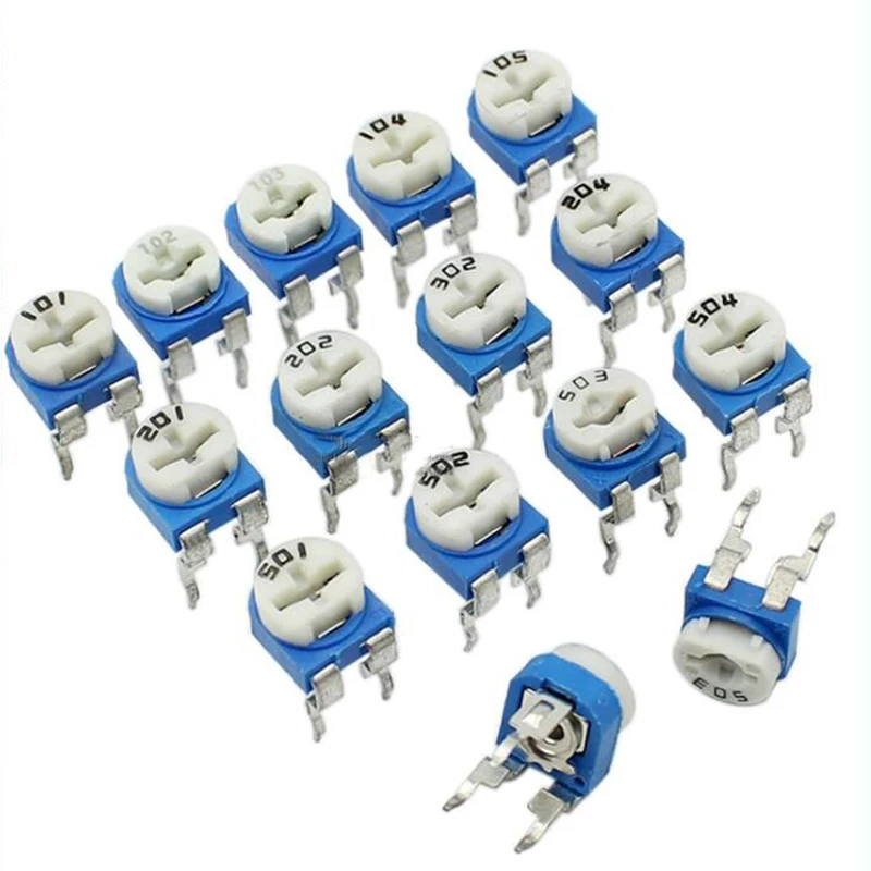 20 шт. Подстроечный резистор RM065 100 200 500 1K 2K 5K 10K 20K 50K 100K 200K 500K 1M Ом триммер