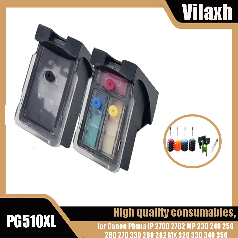Чернильный картридж Vilaxh PG510 CL511 совместимый с Canon Pixma IP 2700 2702 MP 230 240 250 260 270 330 280 MX 282 320