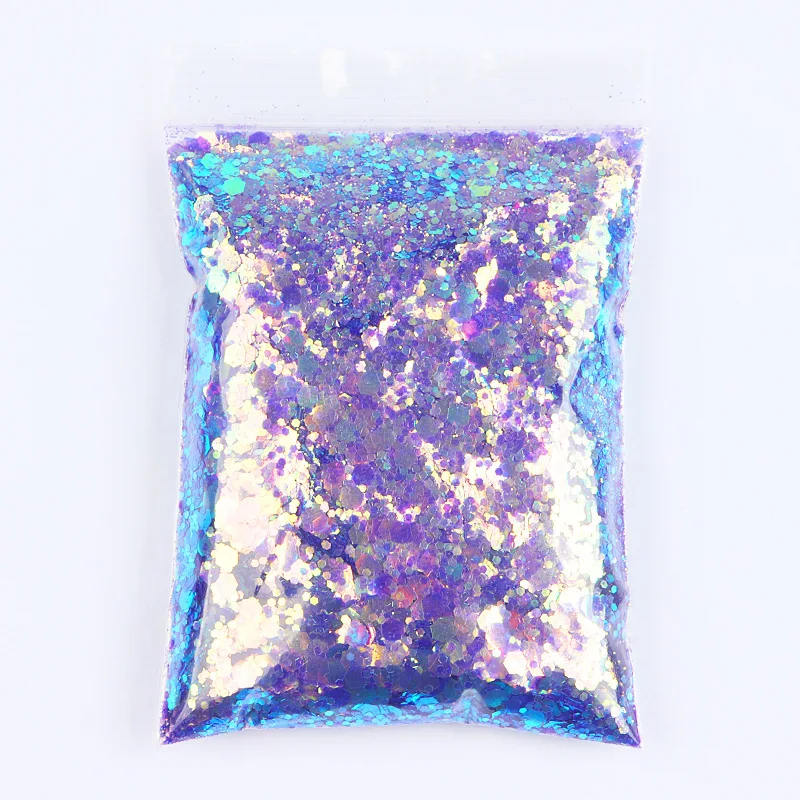 

10g Mixed Size Shape Nail Art Glitter Powder Super Thin Laser Holographic Effect Nail Sequin DIY Nail Professional Accessories