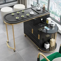 light luxury balcony small tea table tea set integrated household multi functional small tea cart modern simple mobile tea table
