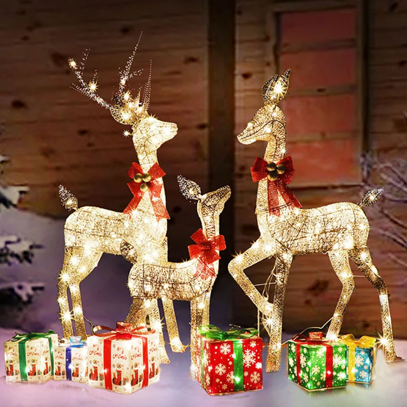 

3 шт., Рождественский олень с подсветкой, 1,4 м